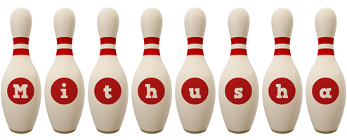 Mithusha bowling-pin logo