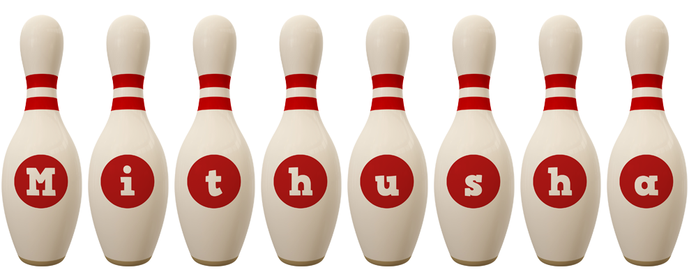 Mithusha bowling-pin logo