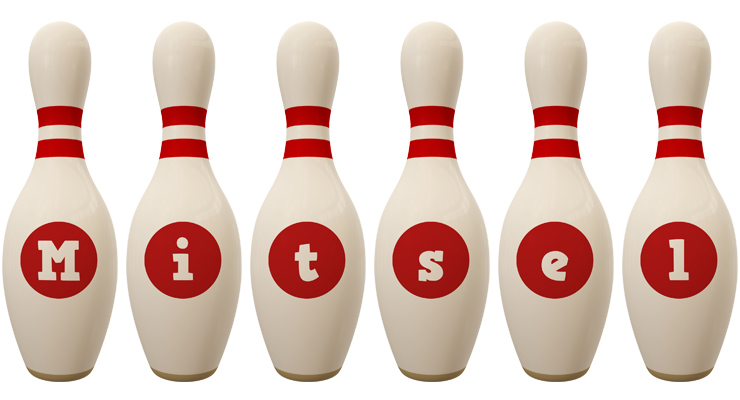 Mitsel bowling-pin logo