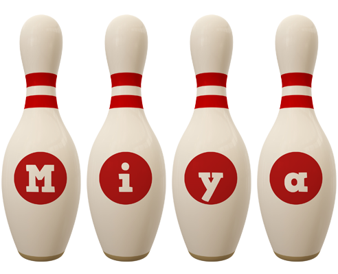 Miya bowling-pin logo