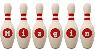 Mizgin bowling-pin logo
