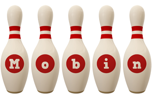Mobin bowling-pin logo