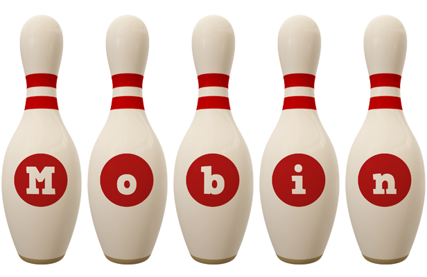 Mobin bowling-pin logo