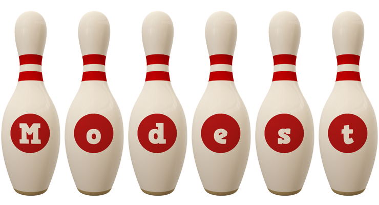 Modest bowling-pin logo