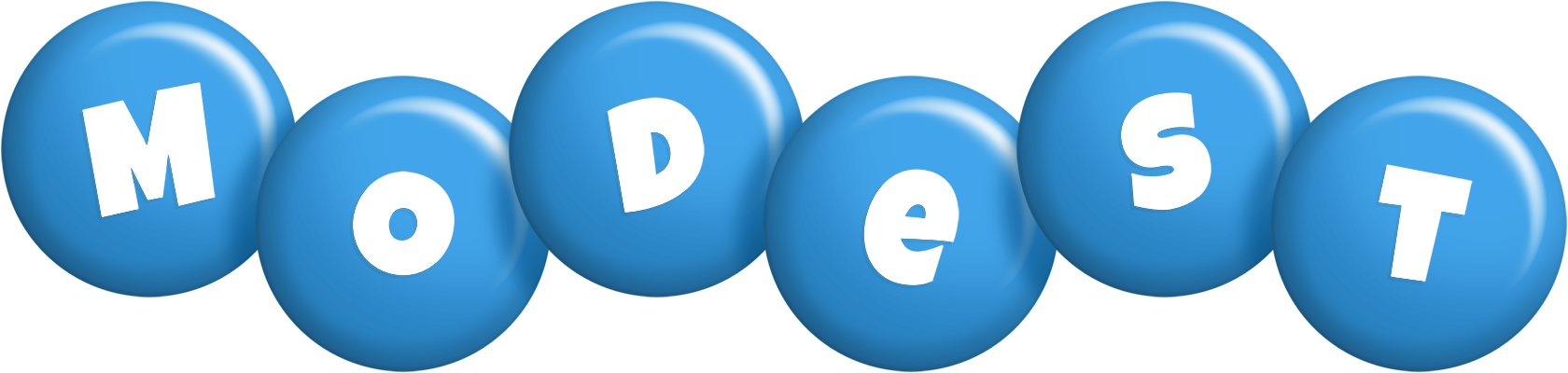 Modest candy-blue logo