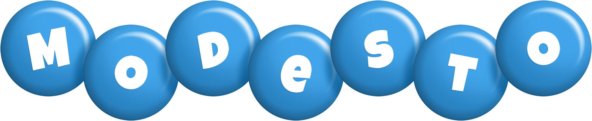 Modesto candy-blue logo