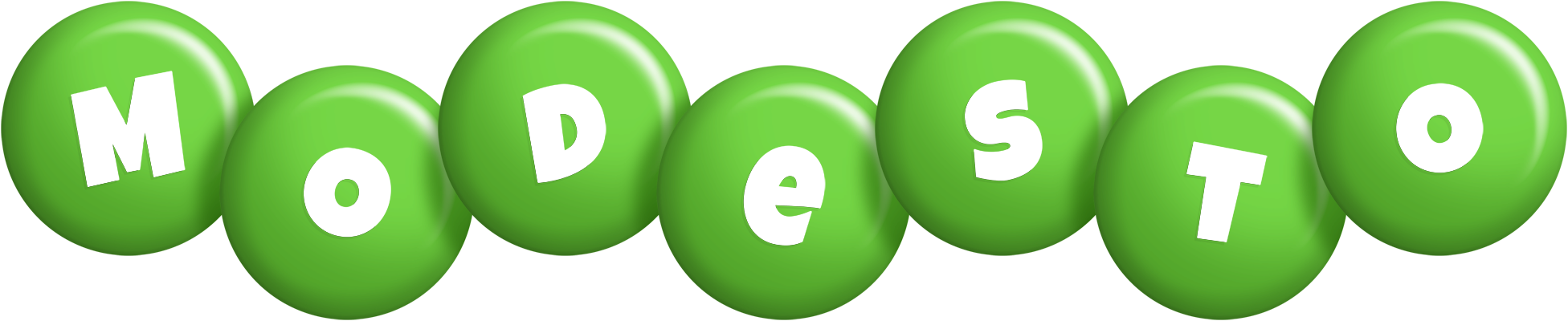 Modesto candy-green logo