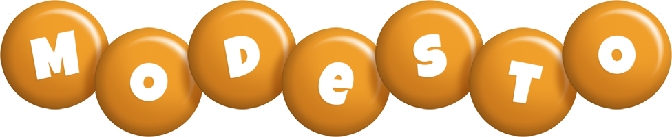 Modesto candy-orange logo