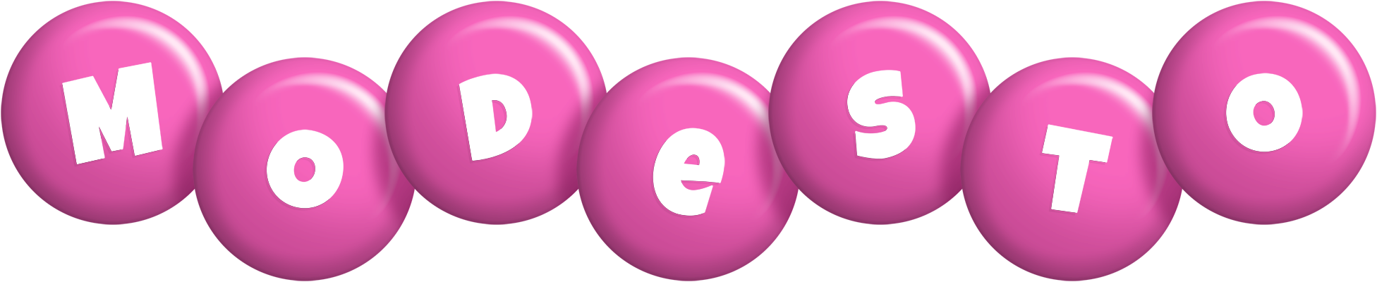 Modesto candy-pink logo