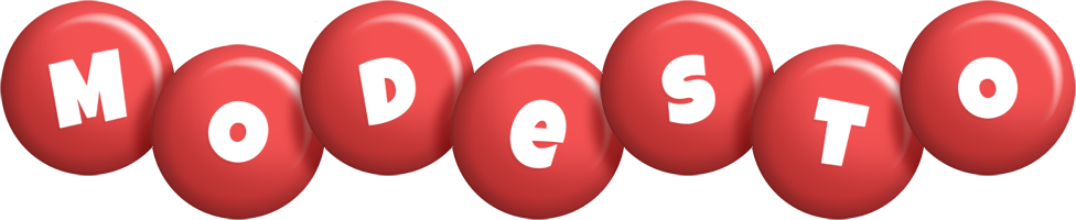 Modesto candy-red logo