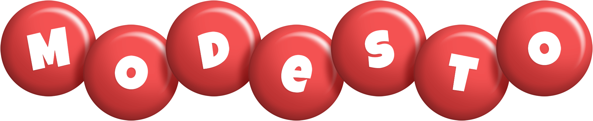 Modesto candy-red logo