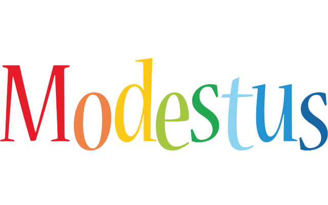 Modestus birthday logo