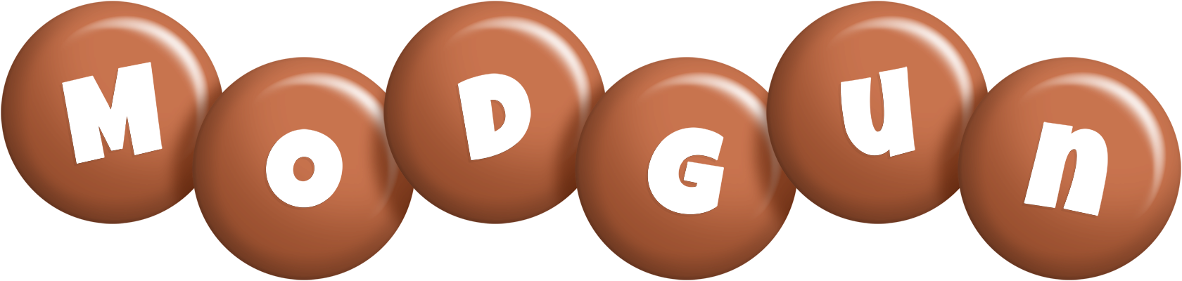 Modgun candy-brown logo