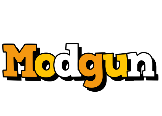 Modgun cartoon logo