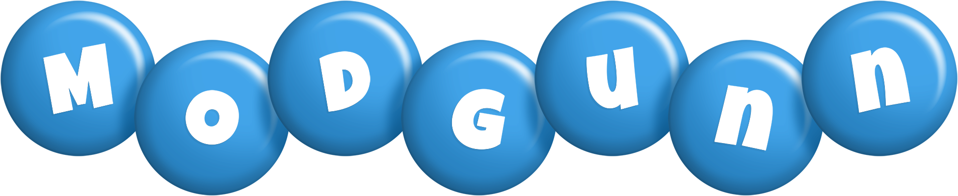 Modgunn candy-blue logo