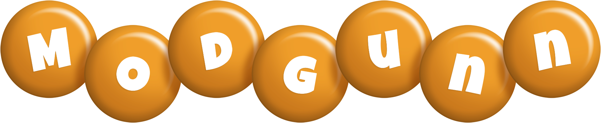 Modgunn candy-orange logo