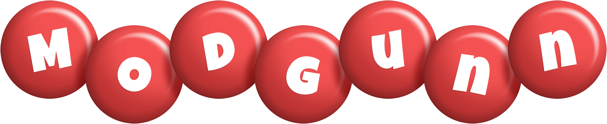 Modgunn candy-red logo