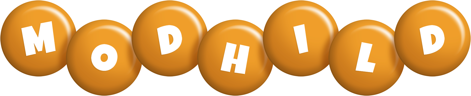 Modhild candy-orange logo