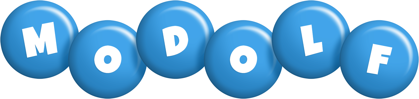 Modolf candy-blue logo