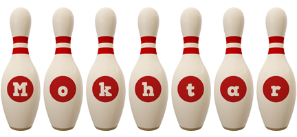 Mokhtar bowling-pin logo