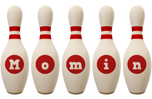 Momin bowling-pin logo