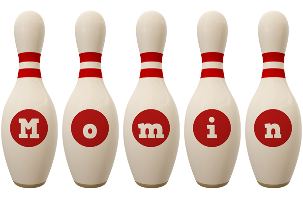 Momin bowling-pin logo