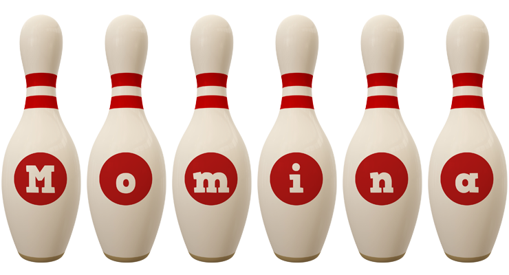 Momina bowling-pin logo