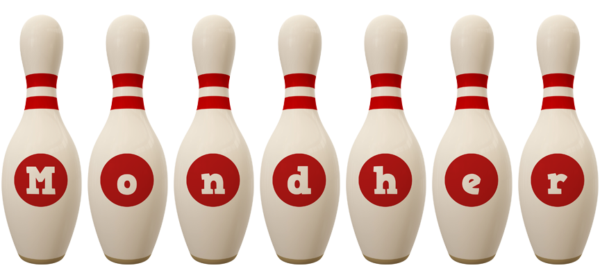 Mondher bowling-pin logo