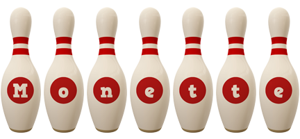 Monette bowling-pin logo