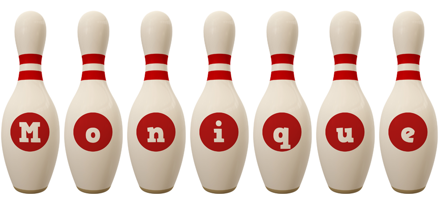 Monique bowling-pin logo