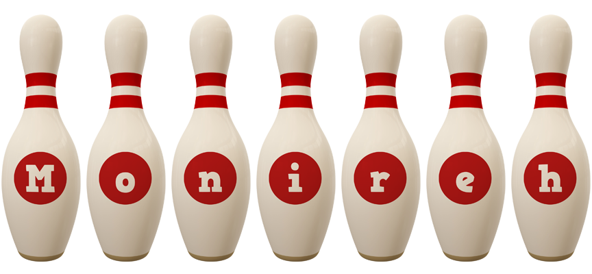 Monireh bowling-pin logo