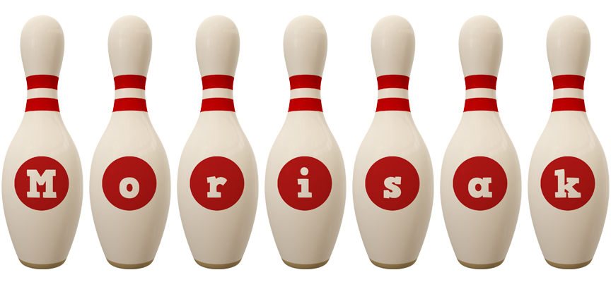 Morisak bowling-pin logo
