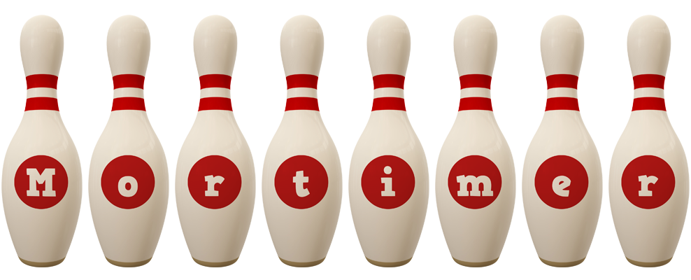 Mortimer bowling-pin logo