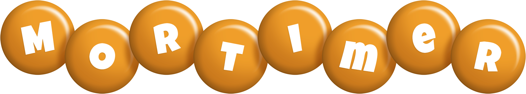 Mortimer candy-orange logo