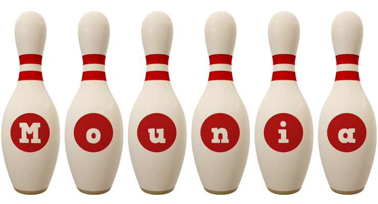 Mounia bowling-pin logo