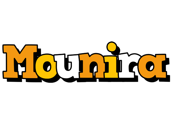 Mounira cartoon logo