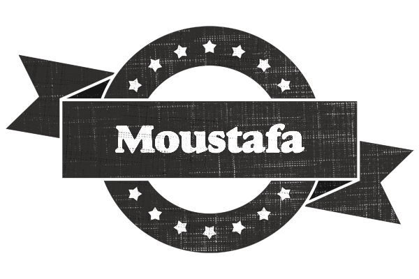 Moustafa grunge logo