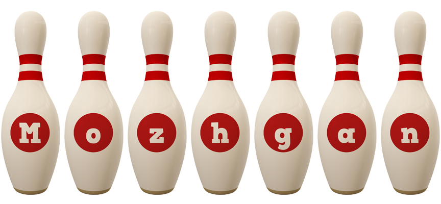 Mozhgan bowling-pin logo