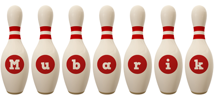 Mubarik bowling-pin logo