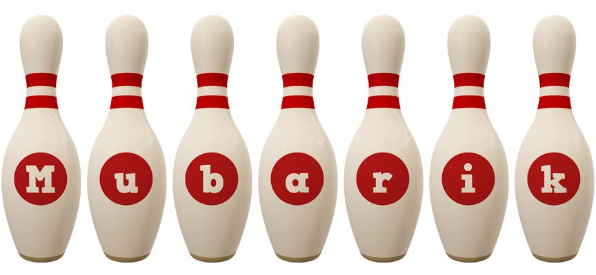 Mubarik bowling-pin logo