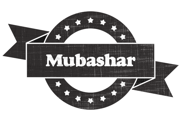 Mubashar grunge logo