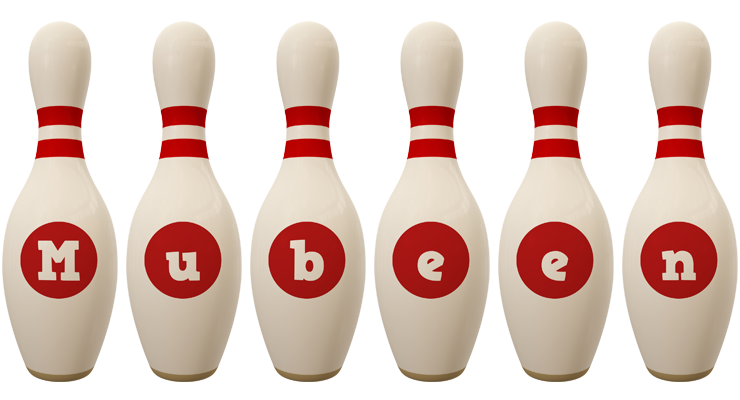 Mubeen bowling-pin logo