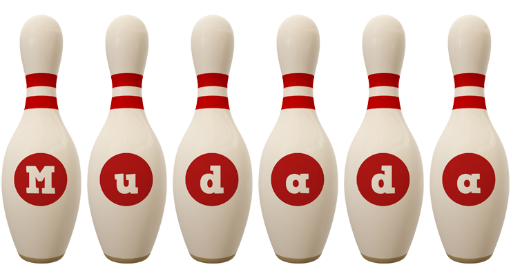 Mudada bowling-pin logo
