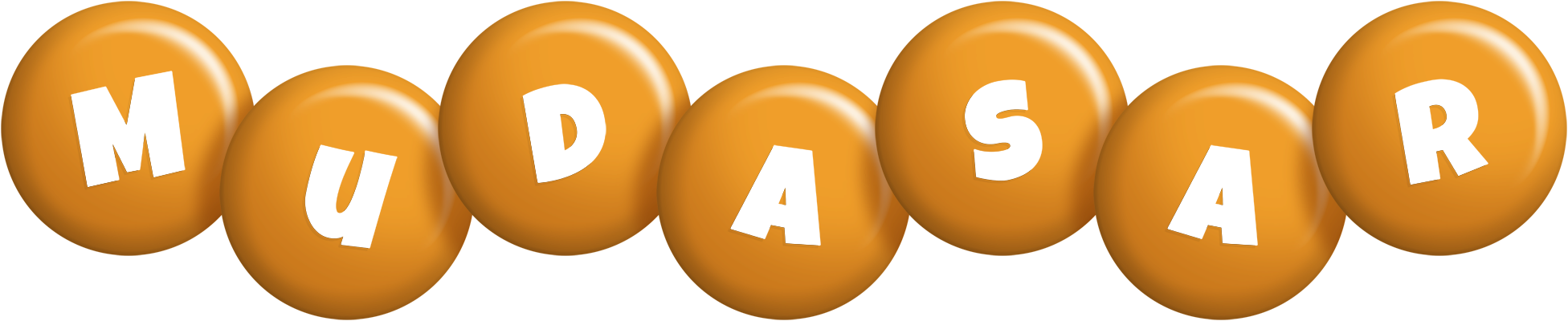 Mudasar candy-orange logo