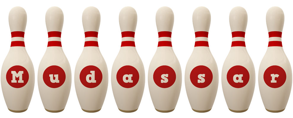 Mudassar bowling-pin logo
