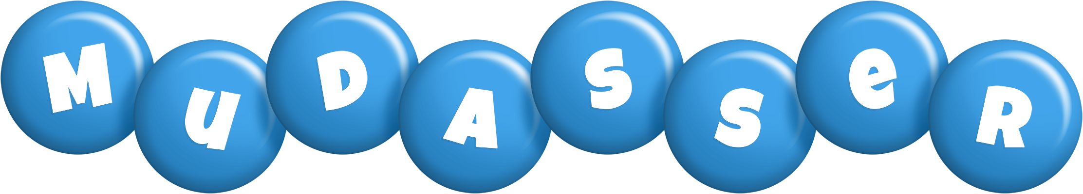 Mudasser candy-blue logo