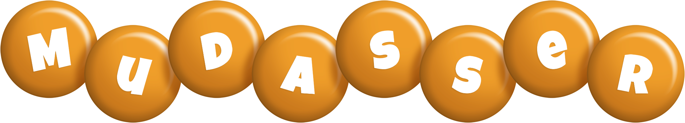 Mudasser candy-orange logo