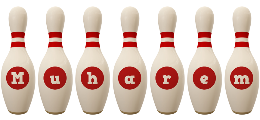 Muharem bowling-pin logo