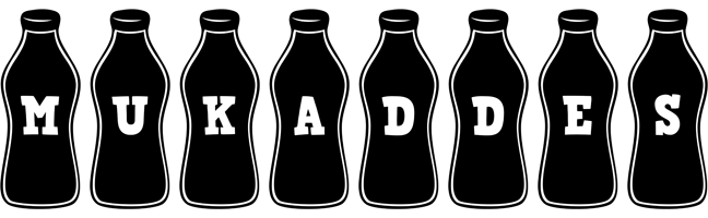 Mukaddes bottle logo