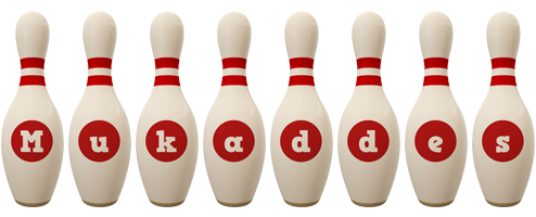 Mukaddes bowling-pin logo